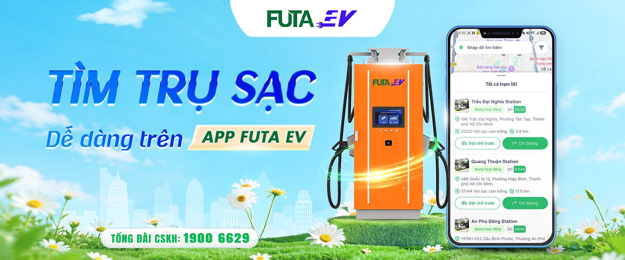 2 BƯỚC TÌM TRỤ SẠC SIÊU DỄ TRÊN APP FUTA EV